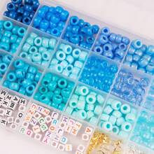 1set Acrylic Letter Beads, Plastic Beads, Open Jump Rings, Lobster Clasp, DIY Jewelry Making Accessory Set - Suit - View 9