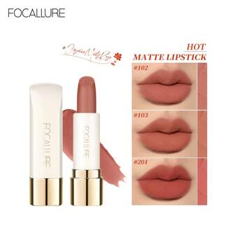 Barra de labios mate Focallure - Lápiz labial de mujer de alto pigmento y larga duración, color de labios resistente al agua y ligero, maquillaje de labios para damas