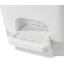 2.7gal Step Trash Can Clear : Small Pedal-Operated Lid, Bathroom Garbage, Indoor Rectangle, Textured Plastic