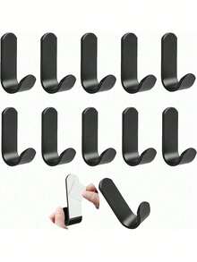 6pcs Self-Adhesive Plastic Hooks, Coat Hooks, Self-Adhesive Hanger, Wall Hooks, Hanger For Hanging Bags, Towels, Loofah, Keys, Hats, Kitchen & Bathroom, Max Load 4.4lbs - Multicolor - View 7