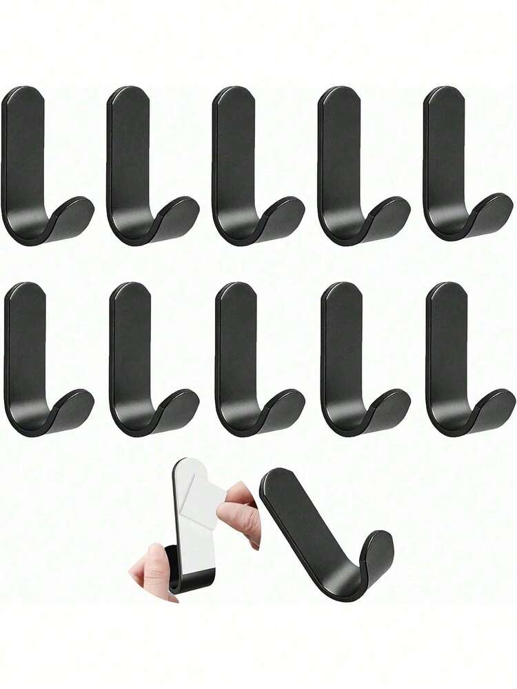 6pcs Self-Adhesive Plastic Hooks, Coat Hooks, Self-Adhesive Hanger, Wall Hooks, Hanger For Hanging Bags, Towels, Loofah, Keys, Hats, Kitchen & Bathroom, Max Load 4.4lbs - Multicolor - View 7