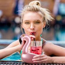 Rose Golden Flamingo Inflatable Coaster - Add Fun And Style To Your Pool Parties And Beach Vacations! - Multicolor - View 3