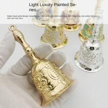 1 Pc Clear Sound Hand Bell Bronze Metal Retro Golden Dinner Bell Hand Held Bell Antique Handbell Wedding Bell - Multicolor - View 8