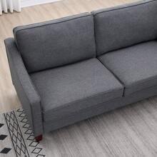 73'' Comfy Small Couches For Living Room Grey 3 Seater Sofa Couch Mid Century Modern Sofa Furniture Couches For Small Spaces, Bedroom, Apartment, Dorm, Office, Studio (Linen, Grey) - Grey - View 6