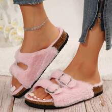 Lightweight Women's Sandals With Adjustable Buckle & Breathable Cork Footbed - 粉色 - 查看 6