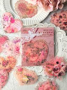 10pcs Pack Heart Shaped Hollow Frame Decorative Paper Materials - one-size - View 7