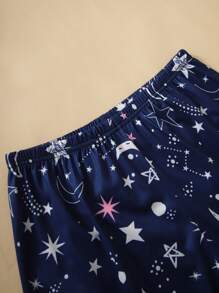 2pcs Cartoon Print Girls Pajamas Set, Children - Navy Blue - View 7