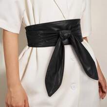 1 条装 女士 Obi 腰带 时尚环绕宽腰带 打结腰带 适合连衣裙 - 彩色 - 查看 12