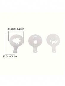 16 Peças Kit de Stencils de Café, Stencils de Arte em Cappuccino, Latte e Espuma de Leite para Barista, Ferramentas de Decoração de Bolo de Plástico para Café, Dia dos Namorados, Festa, Reunião e Volta às Aulas - Multicolorido - Visão 7