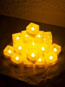 6/12 pièces Ensemble de Bougies Chauffe-Plat Jaune Chaude Haute Luminosité, Pile AG10 Intégrée, Peut Fonctionner En Continu Plus de 150 Heures, Convient Pour Halloween, Mariage, Prière, Cadeaux de Fête et Autres Occasions