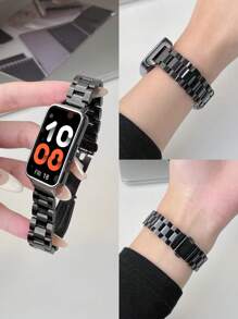1 pièce Bracelet de montre en acier inoxydable triperle unisexe, protecteur de boîtier connecteur convenant pour les bracelets 10/9/8/7/6, Honor Band 9/7/6, Galaxy Fit 3, style affaires