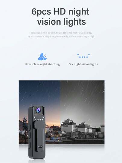 1080P Mini Body Camera 180° Rotatable Lens Mounted Small Portable IR Night Vision Police Bike view 5