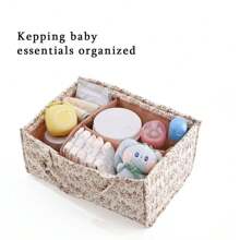 1pc Floral Diaper Caddy Organizer, Stylish Nursery Storage Basket - Gift For Baby Shower, Baby Registry Must Have, Newborn Essentials - Baby Caddy Organizer(Flower Prints In Randomized Positions) - Pastoral Daisy - View 9