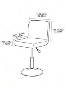 1PC, 4pcs,Comfortable Light Gray Abstract Grid, High Stool Set S Code, Elastic, Rotating Bar Chair Set, Bar Stool Set, Simple And Casual, Wear-Resistant Dirt, Anti-Cat Scratch, Hotel Club, Low Back Set, Suitable For Living Room Bedroom Office - Black - View 2