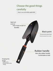 1 Pc Gardening Hand Tools - Durable Metal Shovel, Weeder, Cultivator, Transplanter - Ergonomic Handle - Plant Care, Potting, Gardening Gift, Outdoor Treasure Hunting, Beachcombing, Camping - Suitable For Indoor And Outdoor Use. Features: Anti-Slip, Elegant, Durable, Chic - Black - View 3