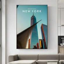 1 件美国纽约旅游城市街道建筑风景海报和印刷品帆布印刷墙壁艺术画适用于客厅装饰无框架 - 彩色 - 查看 6