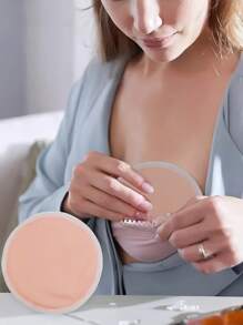 1/2pairs Three-Layer Bamboo Fiber Anti-Breast Pads Breathable Washable Nursing Bra Waterproof Breast Pads Round Pads - Multicolor - View 5