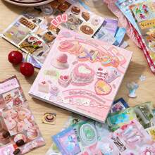 30Sheets Japanese Style Cute Food Stickers, Vintage Aesthetic Stationery Stickers For Planner, Scrapbook