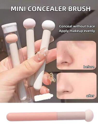 5-Piece Concealer Brush Mushroom Sponge Head Soft And Traceless Large Area Acne Mark Removal Makeup Brush, Makeup Brush, Including Powder Brush And Concealer Brush, Lip Brush, Sponge Applicator, Makeup Sponge Puff Mushroom-Shaped Puff And Round-Head Mixing Sponge Brush, Suitable For Wet And Dry Use,Foundation Brush,Concealer Brush,Blush Brush,Contour Brush,Blush Brush,Bronzer Brush,Powder Brush,Foundation Brush,Blush Brush