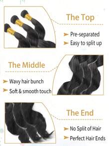 22 英寸黑色波浪束接发合成耐热接发女士 DIY 发型快速编织束卷发波浪发自然黑色