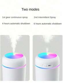1 新款彩色雾化加湿器 USB 电源 车载加湿器 7 色氛围灯 2 种模式 间歇雾化 芳香疗法 适合汽车/家庭/办公室使用 女性最佳礼物 母亲节礼物 - 彩色 - 查看 5