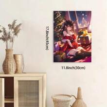 Framed Anime Girl, High-Definition Decor For Room Aesthetics, Suitable For Canvas Prints In The Living Room, Bedroom, Bathroom, Kitchen, Office, Or Cafe, Measuring