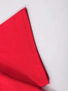 Men's "Never Give Up" Pattern T-Shirt - Cotton, Soft And Comfortable, Red Bold Black Letter Print, Casual Summer Outdoor T-Shirt, Perfect Gift For Men, Machine Washable - Đỏ - Xem 3