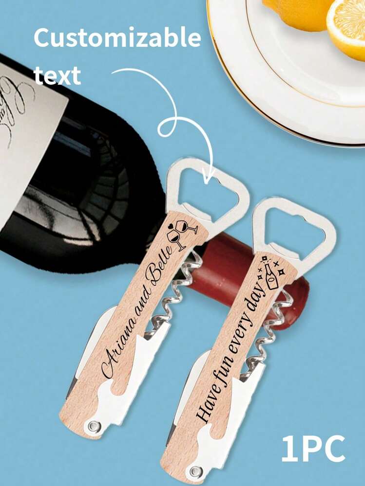 1 PC Personalised Bottle Opener, Groomsmen Bottle Openers, Custom Versatile Bottle Opener, Wedding Bottle Opener, Bachelor Party Gifts, Engraved Bottle Opener, Wedding Party Favors For Guests, Wine Bottle Opener, Thank You Gifts For Anniversaries, For Valentine's Day, For Mother's Day, For Birthdays, For Father's Day, For Graduation, For Weddings, For Housewarming,Home Refresh,Customized Cocktail Tools,Easy Comfort,Chic Design - Style 1 - View 2