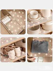 1 rolka Flower Shelf Liner do szafek kuchennych, nieprzylepna wyściółka szuflady, antypoślizgowa wyściółka do lodówki, wodoodporna podkładka pod lodówkę EVA, łatwe podkładki