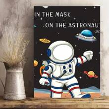 Framed  The Astronaut Framed Canvas Painting For Bars, Cafes, Bathroom,Shops Or Bedrooms - Perfect Home Decor Gift -Framed