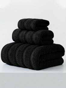 Conjunto de 3 piezas/1 pieza de toallas de unicolor minimalista moderno - Toalla de rostro, toalla de baño y toalla de mano, suaves, absorbentes y de secado rápido, ideales para el baño, gimnasio, yoga, piscina al aire libre, decoración del baño del hogar, salón de belleza, regreso a la escuela de verano
