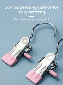 20Pcs/10Pcs/5Pcs Simple Stainless Steel Hook Clip, Multifunctional Single Hook Clip For Pants, Skirts, Drying Windproof Hook Clip, Household Space Saving Organizer For Bedroom, Closet, Wardrobe, Home, Dorm