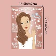 93pcs Bridal Shower Game Includes Ring Toss, Bridal Shower Decoration Game, Party Game, Fun Bachelorette Party Game, 1 Poster, 6 Double-Sided Tapes, 2 Blindfolds, 84 Stickers - Multicolor - View 2
