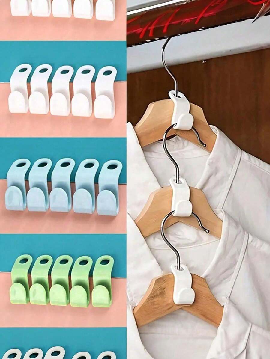 30PCS/20PCS Ganchos de cabide de suspensão multicamadas, ganchos organizadores de armários que economizam espaço para diferentes tipos de cabides, clipes conectores de cabides empilháveis