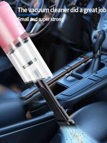 1pc Wireless Car Vacuum Cleaner Set, Powerful Suction Cyclone Filter Cleaning Machine, Mini Handheld Vacuum Cleaner Suitable For Car, Home And Office - Pink - View 5