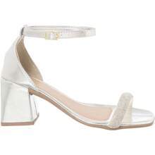 Women's Rhinestone Sandal With Thick Heel And Comfort Party Heel - Bạc - Xem 6