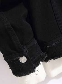 Chaqueta vaquera desgastada para hombre, chaqueta de jeans de moda casual de corte slim estilo high street coreano