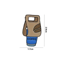 5pcs/Set Unique Imported American Coffee Logo Badge, Creative Cartoon Decoration Metal Brooch For Coat, Sweater
