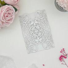 25 piezas Invitaciones de boda con corte láser elegantes de falsa perla, multicolor con acentos brillantes - Adecuadas para bodas, aniversarios y ocasiones especiales - Diseño exquisito con espacio para tarjeta interna, recuerdos de boda, sin incluir tarjetas internas ni sobres