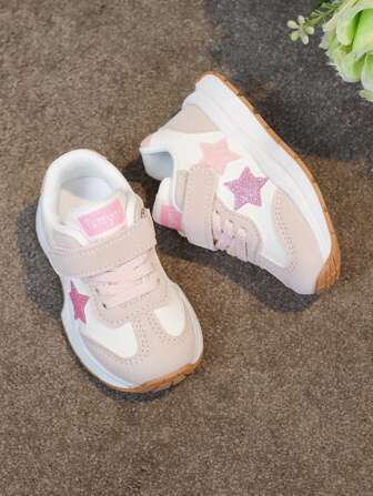 A Pair Of Unisex Girls' White Shoes 2024 Spring And Autumn New Soft Soled Non Slip Leather Surface Children's Sports Shoes Spring Small And Medium-Sized Boys' Baby Shoes