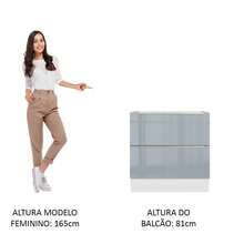 Gabinete Bajo Cocina Madesa Lux 60cm Sin Encimera Bg Color Blanco/gris - Blanco y Gris - Ver 4
