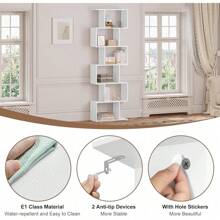 WOLTU Bücherregal mit 6 Ebenen, Regal weiß, Bücherschrank Standregal Aufbewahrungsregal Büroregal Raumteiler, S-förmig, modern, für Wohnzimmer Schlafzimmer Büro, 60x189,5x24 cm, SK044ws - - - Übersicht 5
