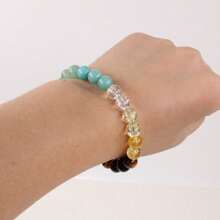 1pc Natural Citrine Tigers Eye Crystal Bracelet For Women Summer Beaded Bangles Money Gifts For Boyfriend Dad 50th Birthday