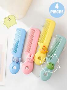 4pcs/1pc 儿童卡通糖果色卡通动物迷你梳子，便携便捷的糖果色小梳子，适合儿童理发和护理，是送给孩子礼物的理想选择 - 彩色 - 查看 12