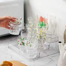 1 件 2 层/3 层逐步透明亚克力展示架，用于存放化妆品、香料、杯子、香水、口红、护肤品 - 优雅多功能收纳整理器，适用于梳妆台、橱柜、台面、假日海滩、浴室收藏、卧室收藏，大容量 - 無色 - 查看 12