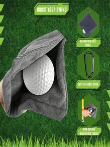1 Golf Towel, Cleaning Cloth For Golf Clubs And Balls, Golf Course Cleaning Towel, Golf Towel, Hook Design For Easy Storage, Outdoor Hook Cleaning Cloth, Golf Supplies, Outdoor Sports Gifts, Father's Day Gifts.