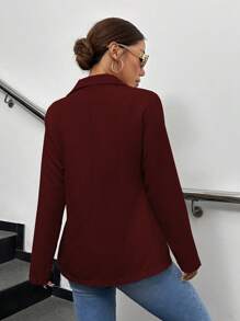 Women's Blazers Are Stylish, Fitted, Elegant, Formal And Modern. - 酒紅色 - 查看 2