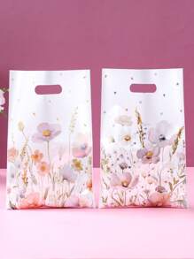 10/25/50个装春季花卉礼品袋，礼品包装袋，混合款式春季派对回礼袋，礼品袋，礼品包装袋，收纳袋，春季装饰，生日派对装饰，新娘送礼会回礼，婚礼用品，婴儿派对装饰，一周岁生日派对用品，性别揭晓派对用品，节日派对装饰，生日节日礼物 - 野花A款 - 查看 3