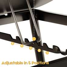 Mesa Plegable Soporte para Laptop con Portavasos, Escritorio Portátil con Ajustable de 5 Niveles Soporte Plegable para Comer Escribir Jugar Sofá de Trabajo - Negro - Ver 7