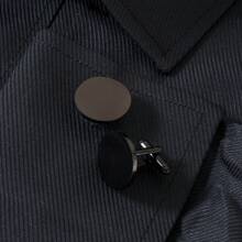 1 Pair Fashionable Personalized Casual Minimalist Geometric Stainless Steel Cufflinks,Suitable For Groom And Groomsmen Suit Shirt Wear, Gifts For Father's Day And Wedding Season - Multicolor - View 4